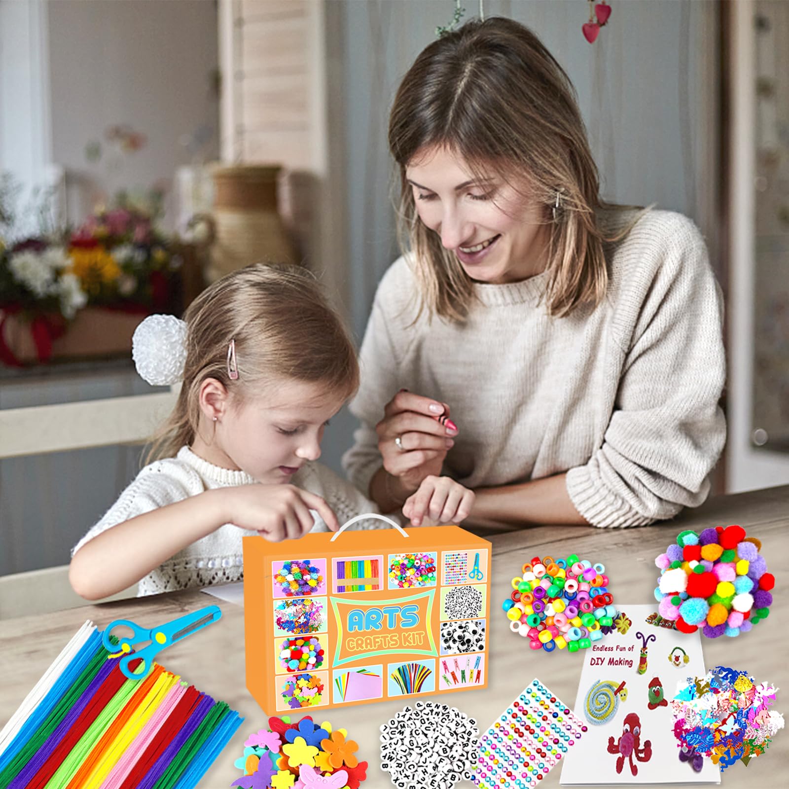 BNUZEIYI orange craft box keeps supplies organized for home projects