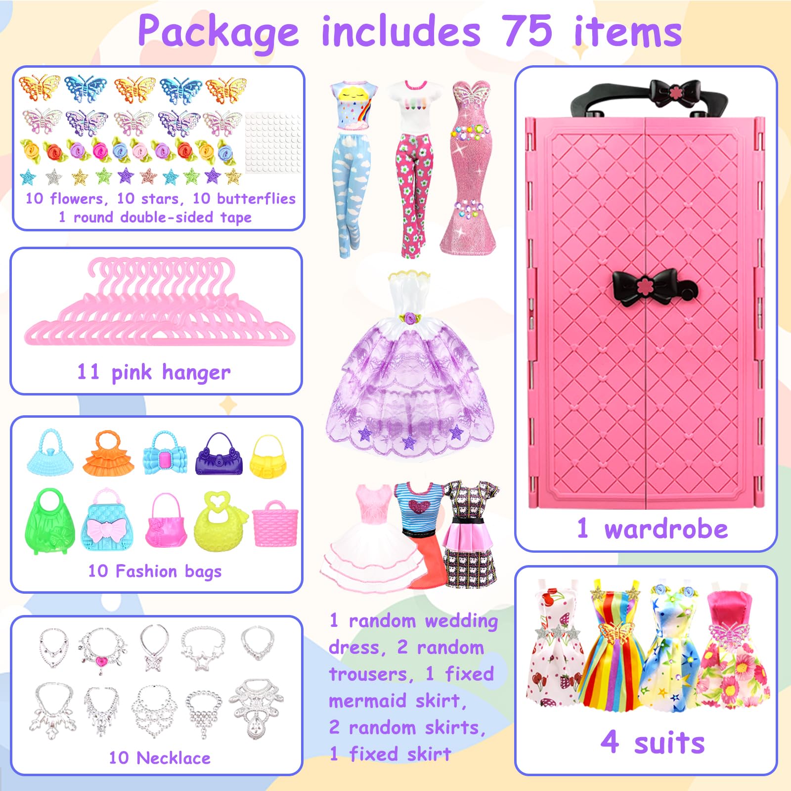 BNUZEIYI wedding dress on 11.5 inch dolls for creative dressing