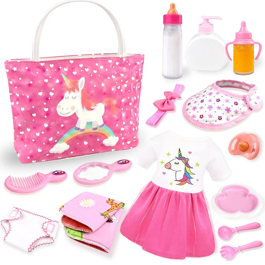 BNUZEIYI diaper bag on a doll, perfect for organized pretend play.