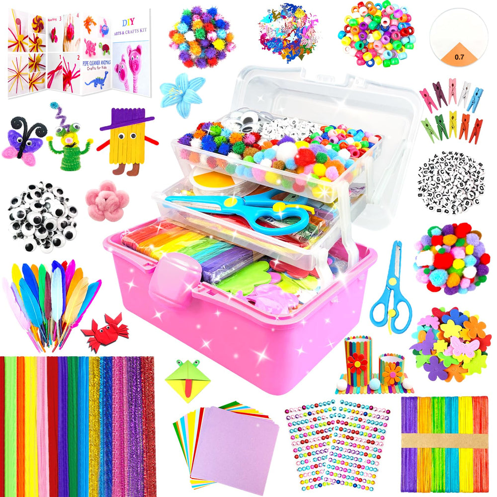 BNUZEIYI 3000-piece craft kit box helps kids organize supplies and spark creativity.