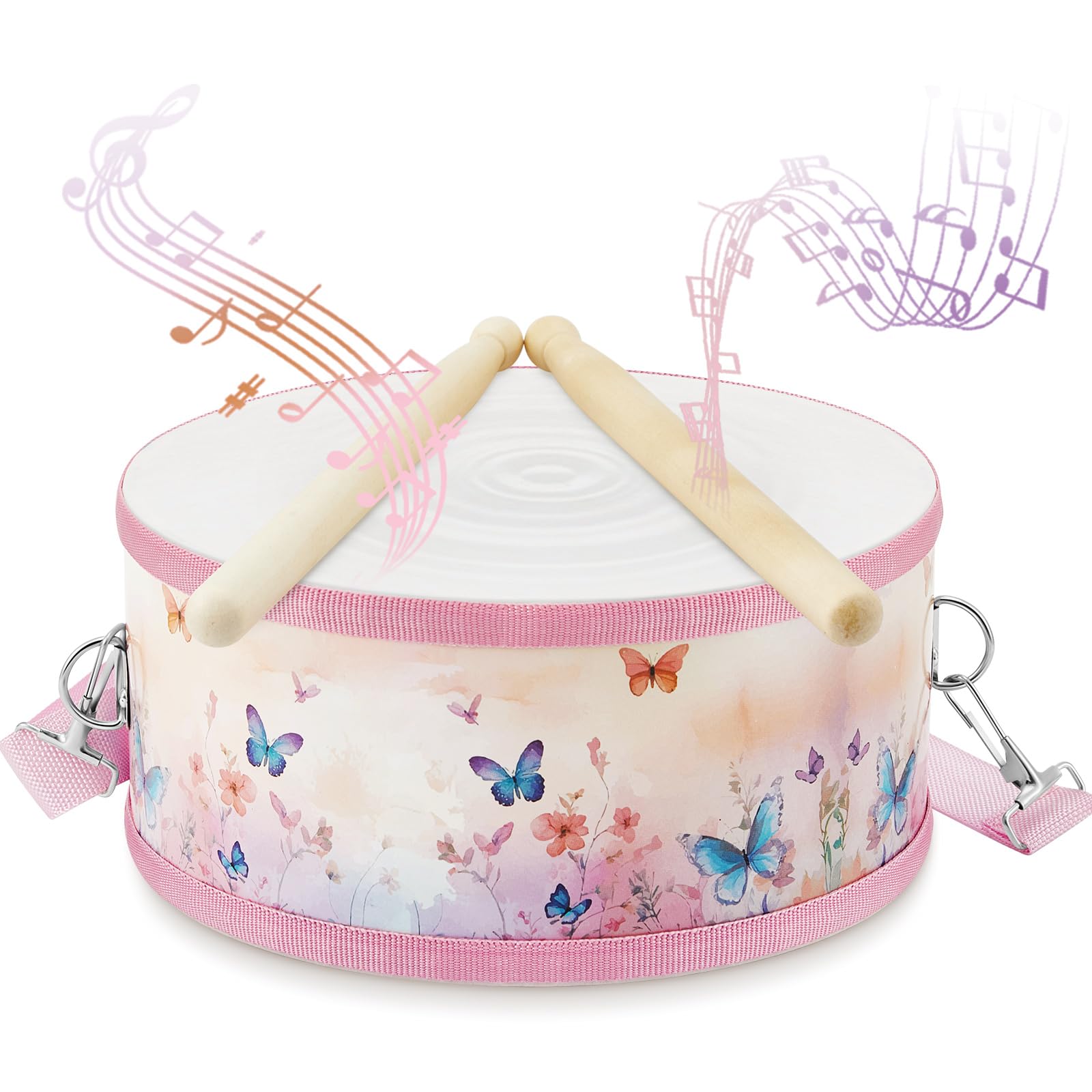 Boao butterfly 8-inch wooden drum for toddlers to explore rhythm and sound
