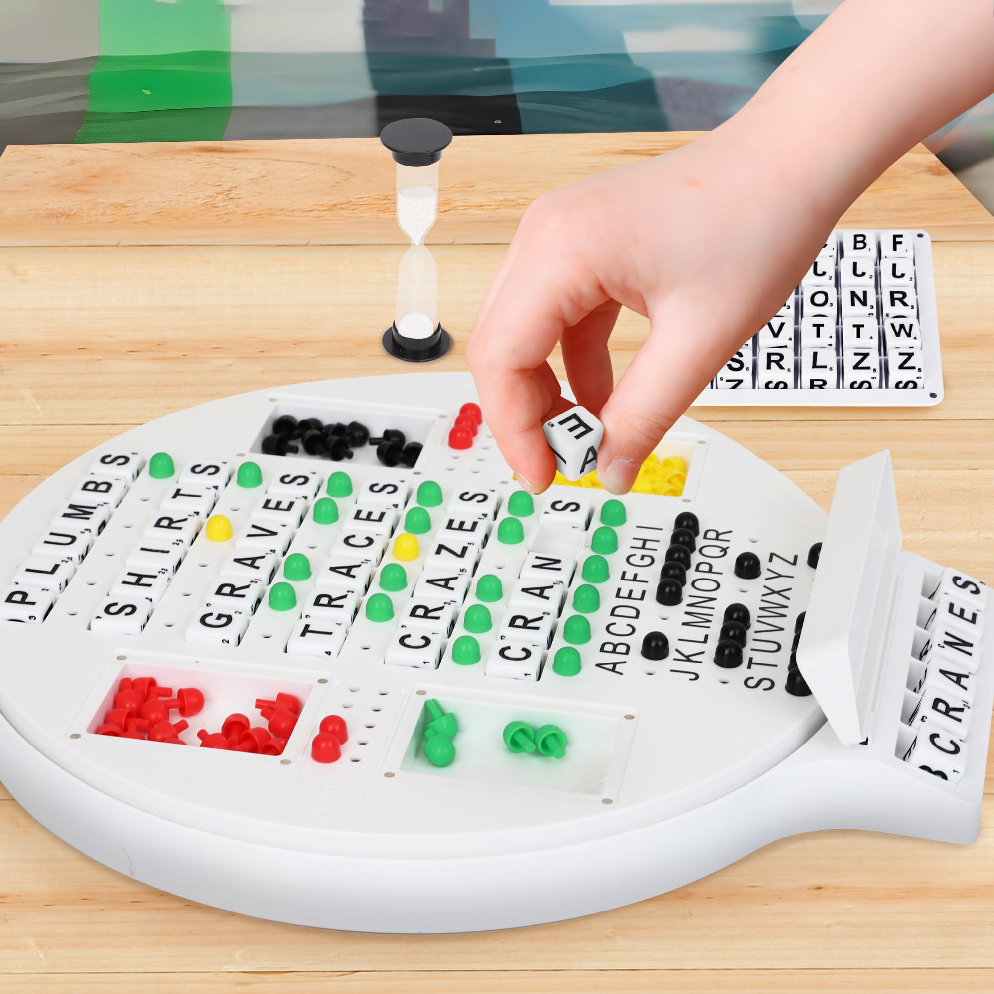 Boardle letter tiles provide tactile word-building for strategic play.