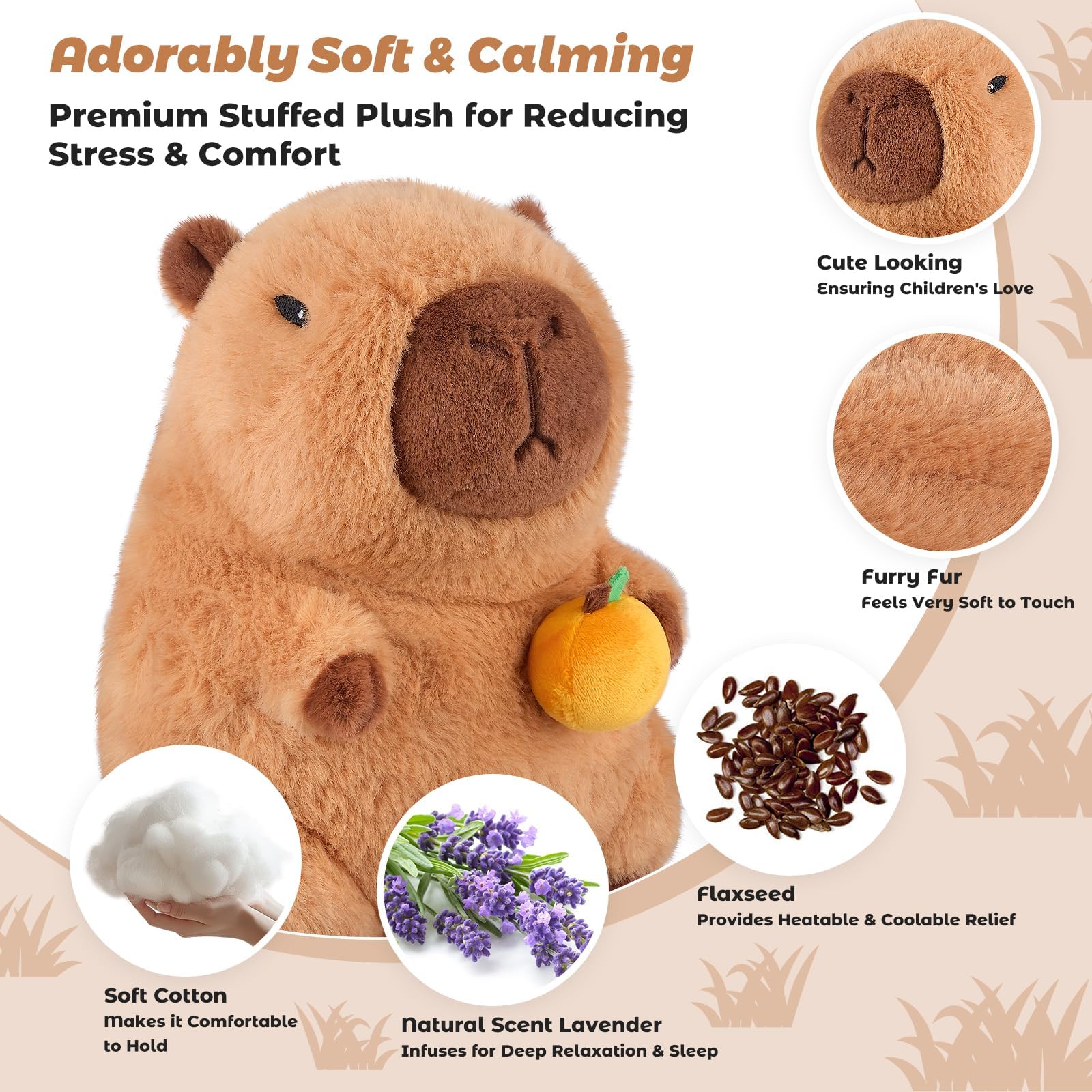 Bobbie & Laxi capybara plush offers cooling relief on the go.