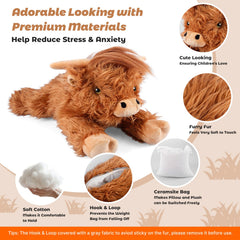 Bobbie & Laxi weighted cow with removable bag, easy to clean.