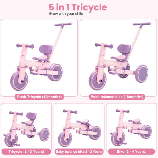 Bobike 5-in-1 tricycle mode switch with pedal removal for quick conversion.