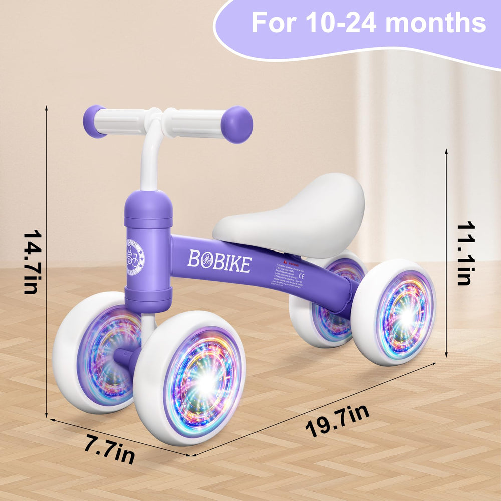 Bobike baby balance bike colorful purple light appeals to young riders.