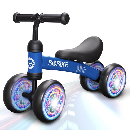 Bobike baby balance bike with four wheels for beginner riders.