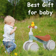 Bobike balance bike light-green in-use for indoor or outdoor play.