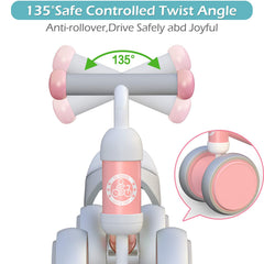 Bobike pink steel frame detail showcases sturdy construction.