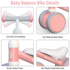 Bobike pink handlebar tilt view highlights safe steering design.