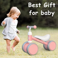 Bobike pink balance bike for indoor and outdoor play.