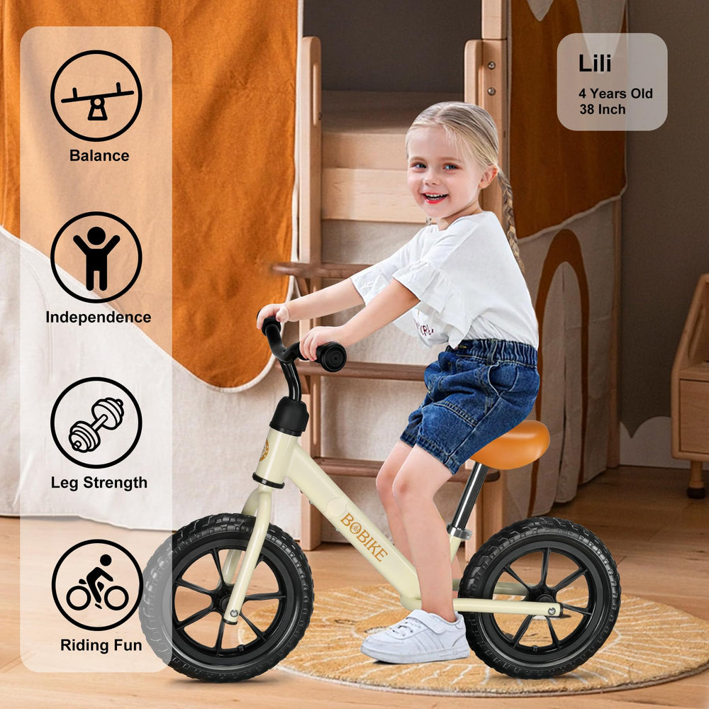Bobike balance bike adjustable handlebar closeup demonstrates customizable fit.
