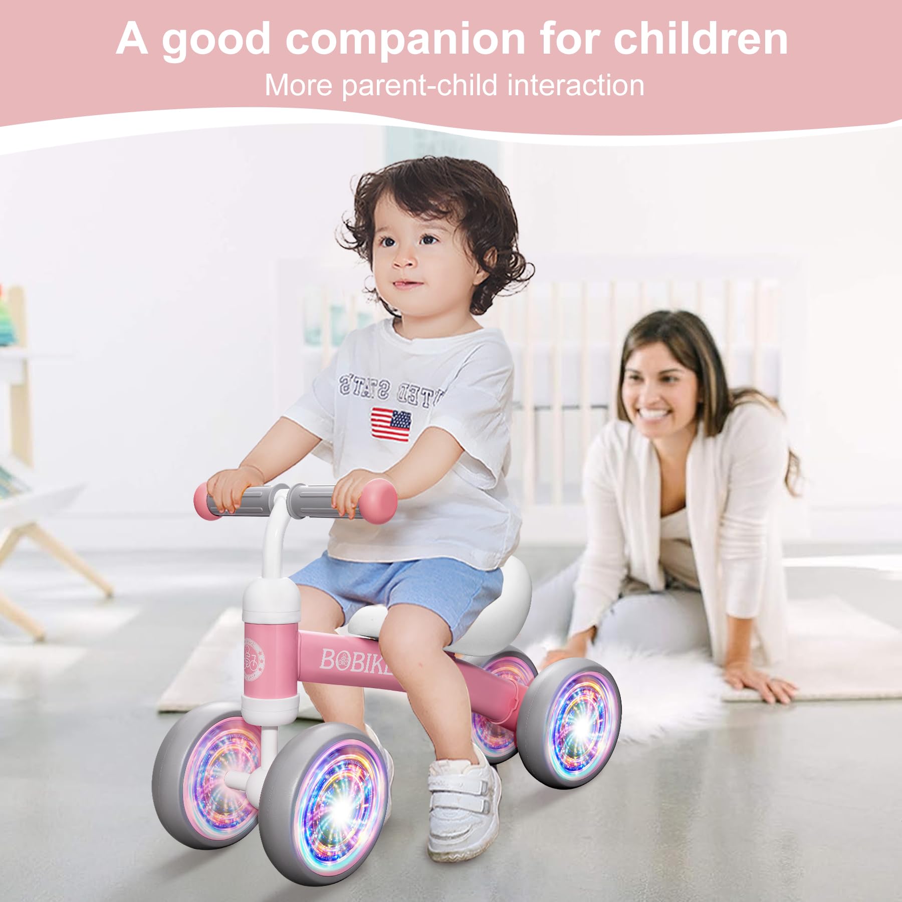 Bobike balance bike with colorful wheels stimulates exploration and safe outdoor fun