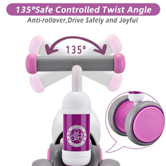 Bobike balance bike purple with closed non-slip wheels for safe play