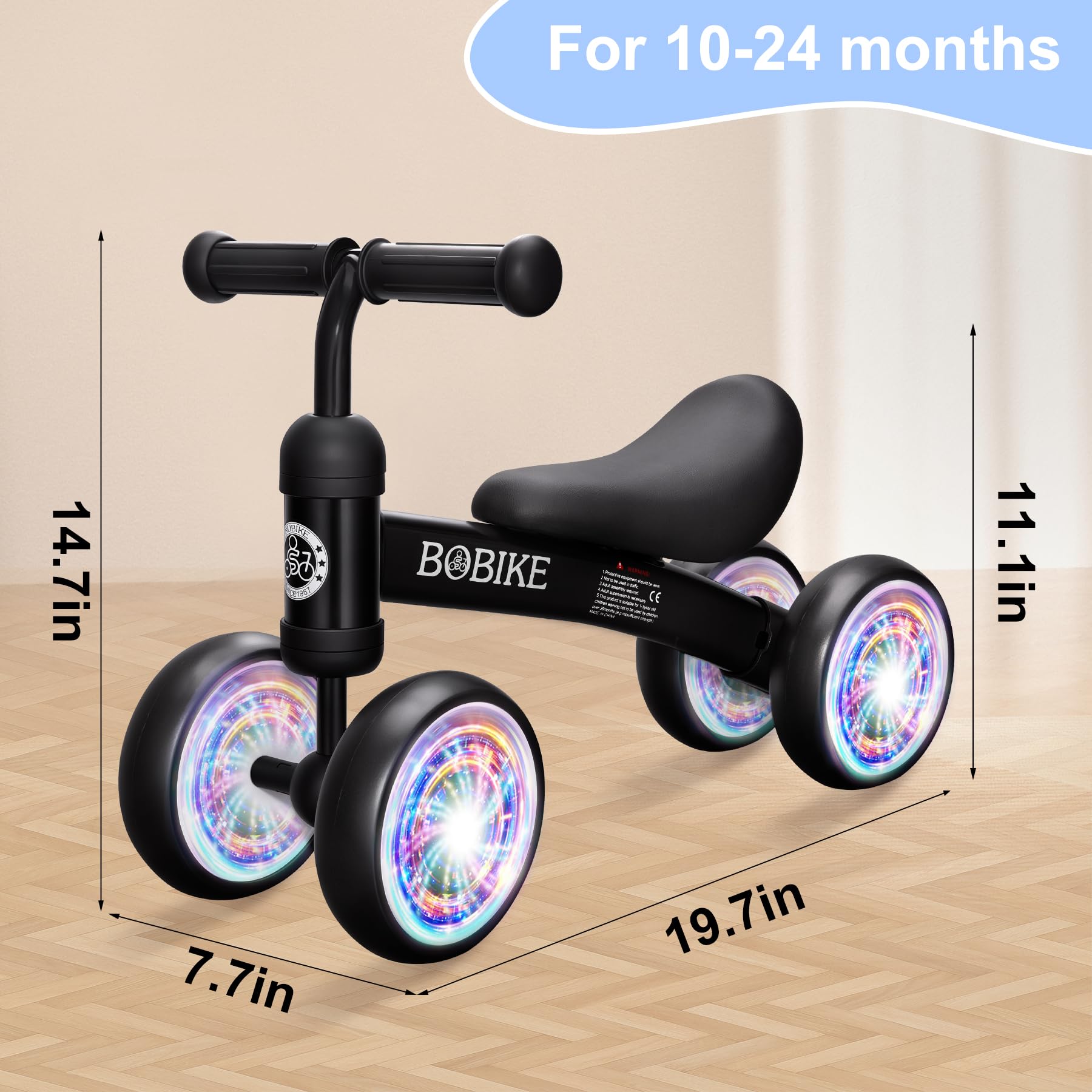Bobike balance bike safety features reduce side falls and protect little feet.