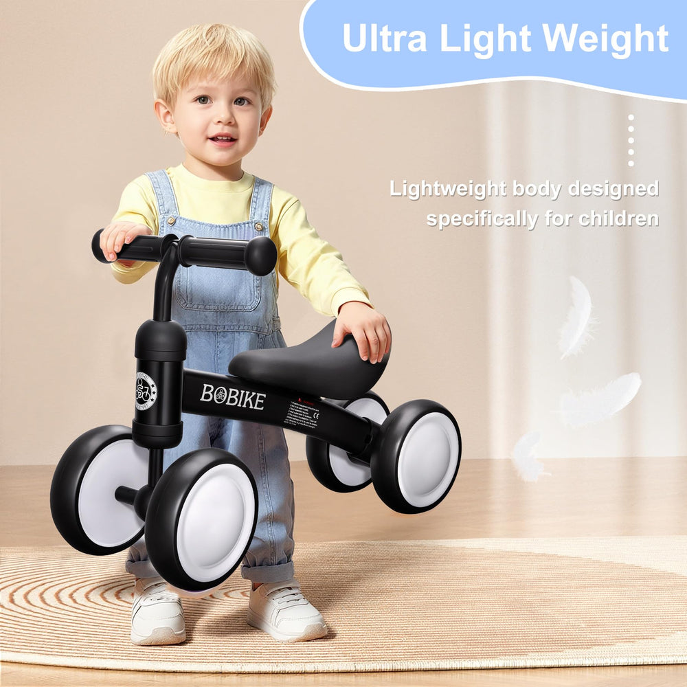Bobike balance bike steel frame closeup emphasizing durability and safety.