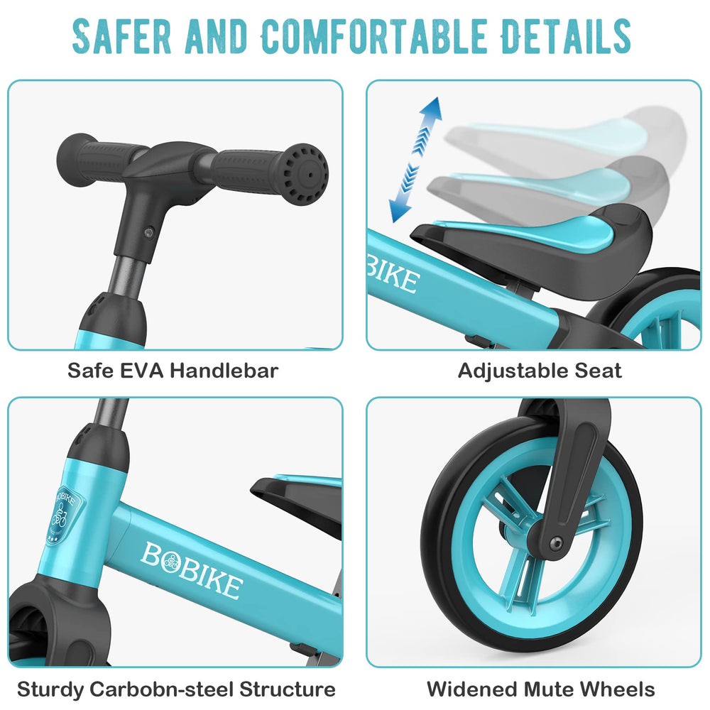 Bobike blue handlebar setup showing quick assembly and safe steering.