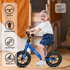 Bobike no-pedal balance bike design encouraging balance before pedaling for young riders.