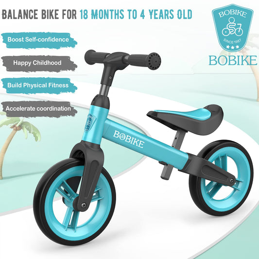 Bobike Balance Bike blue seat adjustment for growing kids.