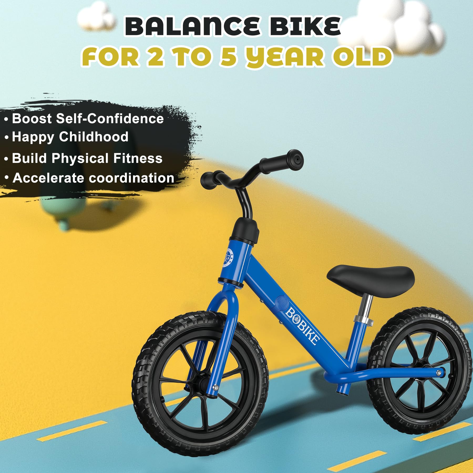 Bobike blue adjustable seat showing growing child compatibility and comfort.