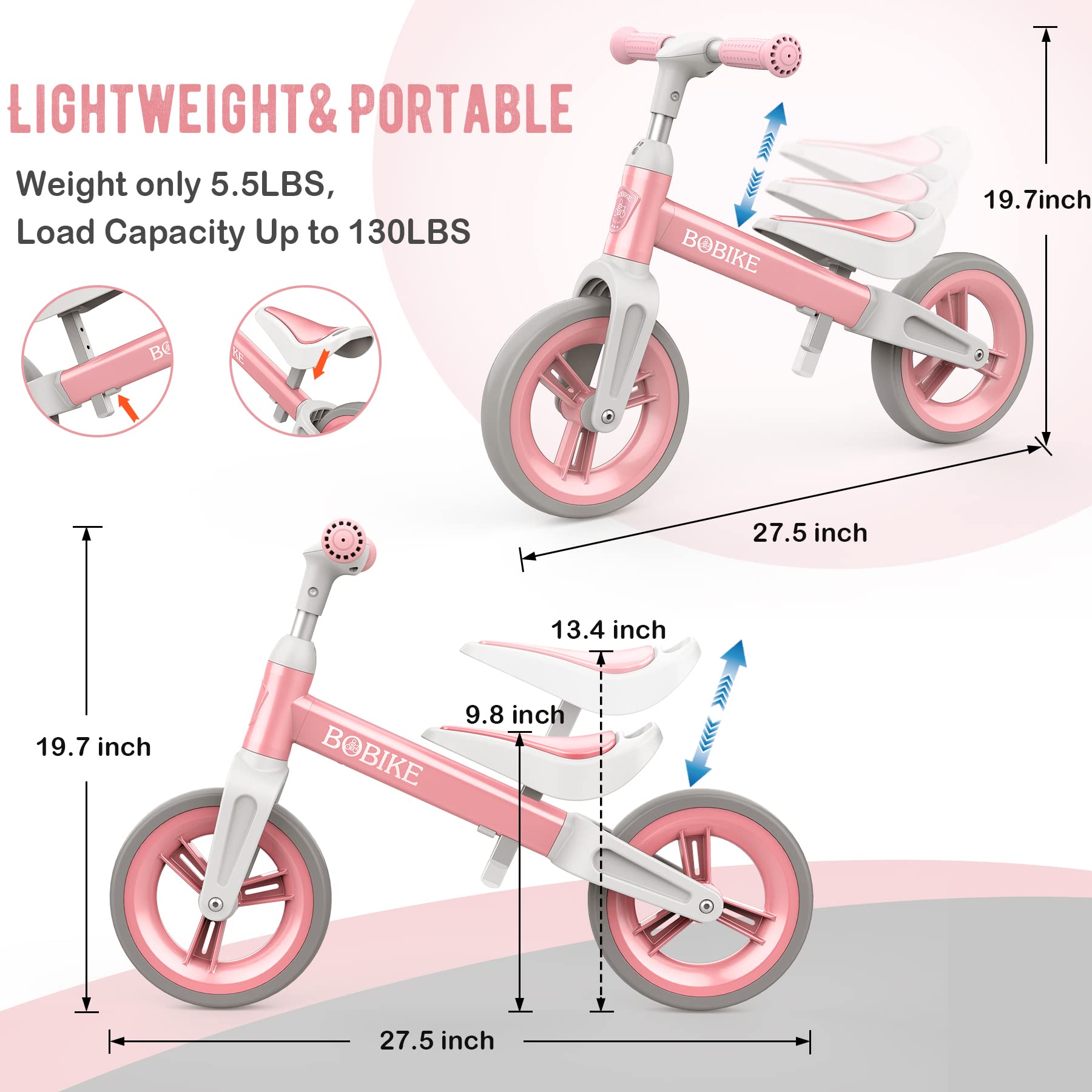 Bobike Toddler Balance Bike enclosed wheels emphasize stability and foot protection