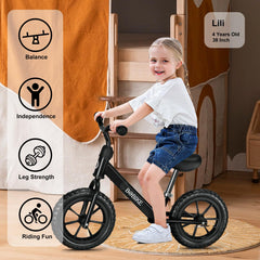 Bobike no-pedal balance bike promotes early balance training for toddlers.