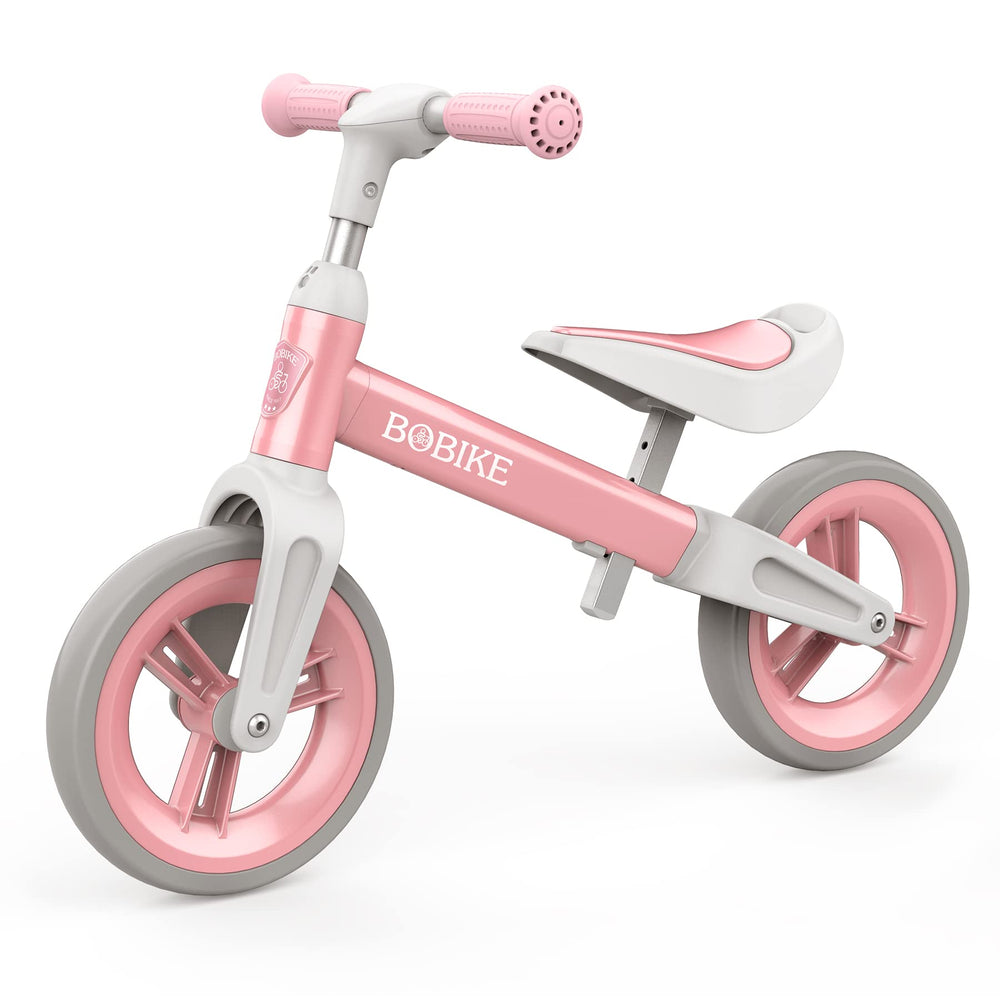 Bobike Toddler Balance Bike pink front view supporting early balance learning