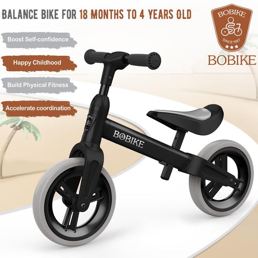 Bobike Toddler Balance Bike side view highlighting adjustable seat for growing kids