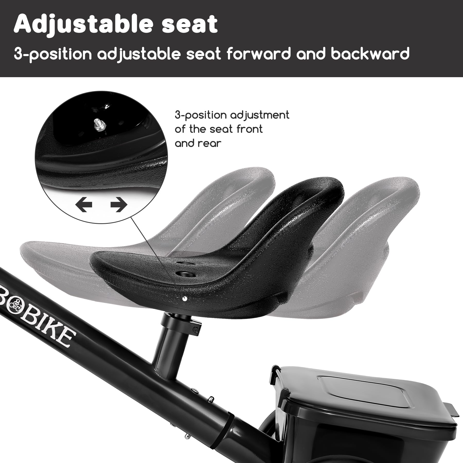 Bobike adjustable-seat tricycle suitable for growing children