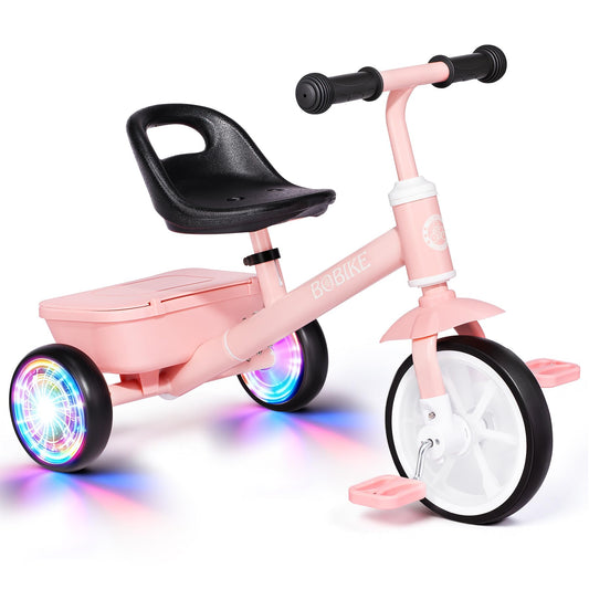 Bobike toddler tricycle glow-wheels enhance visibility and outdoor fun.