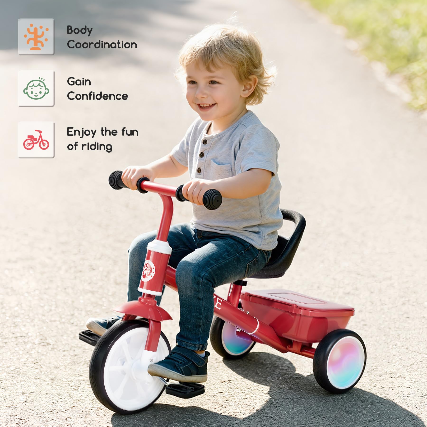 Bobike Toddler Tricycle easy assembly with cushioned backrest for comfort