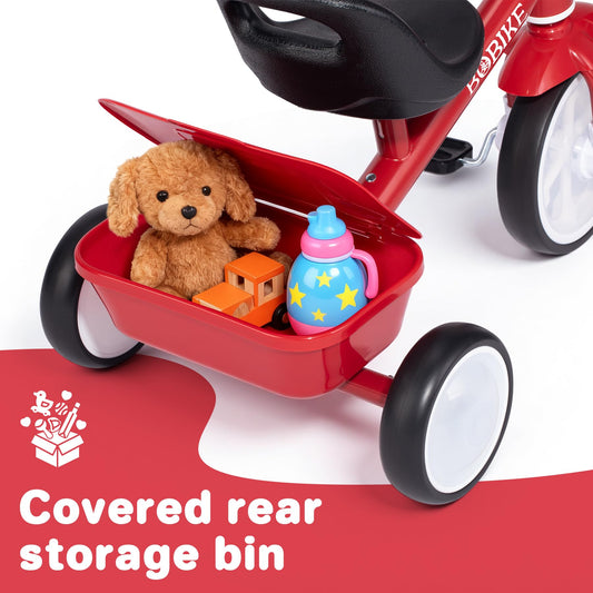 Bobike Toddler Tricycle rear basket holds toys during outdoor adventures