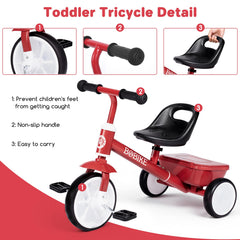 Bobike Toddler Tricycle sturdy triangle frame ensures stable rides