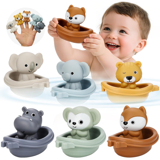 BOBOBELL bath toy boat floating set for engaging bath time play and imagination.