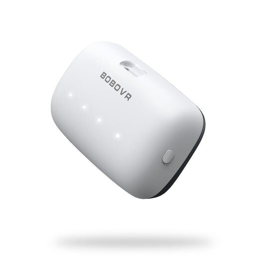 BOBOVR B100 battery pack front view showing extended runtime for S3 Pro
