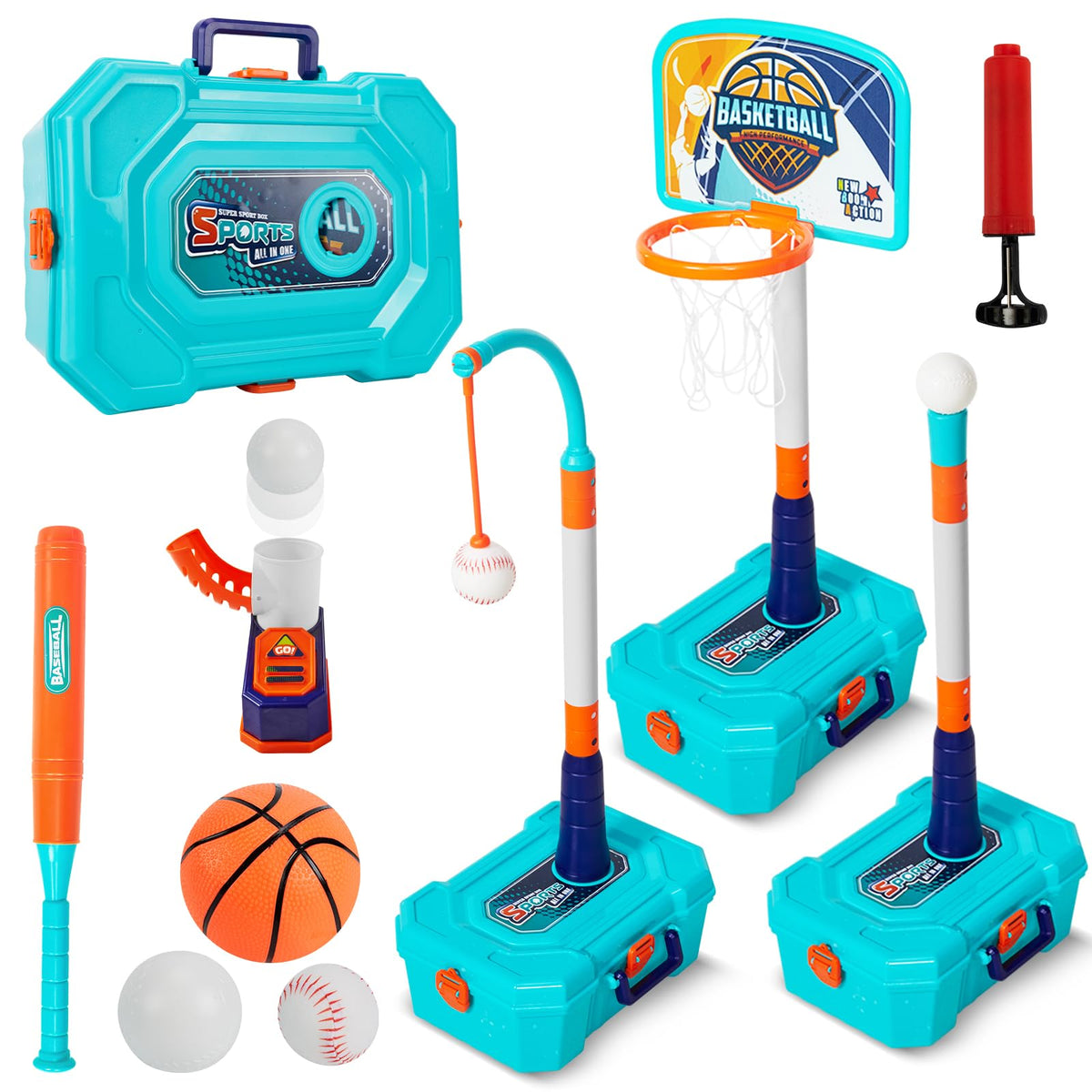 BOBUEXER 4-in-1 hoop height-adjustment for growing kids and versatile play.