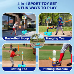BOBUEXER 4-in-1 hoop with T-ball attachment for varied activities.