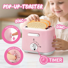 BOBUEXER pink kitchen set with lights and sounds enhances imagination.
