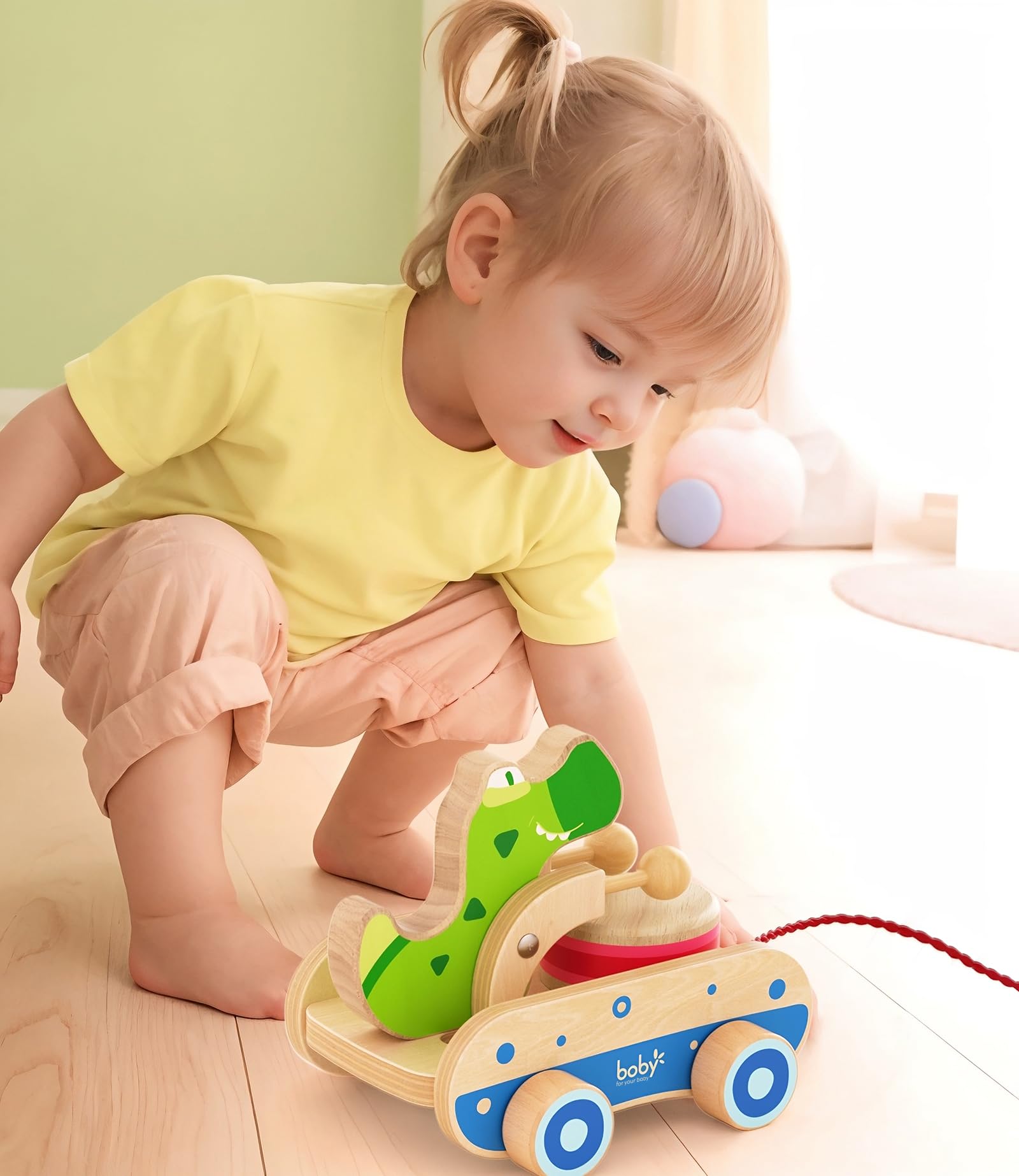 Boby toy uses non-toxic finishes for safe, wholesome playtime.