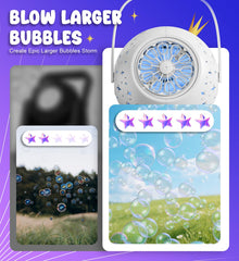 Boerfmo bubble machine delivers 30% larger bubbles for engaging backyard fun.