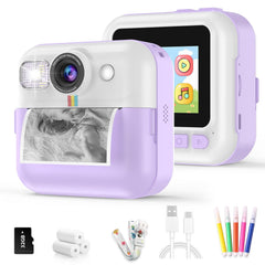 BOFIDAR instant print camera for kids, portable front view shows easy-to-carry design for on-the-go shooting