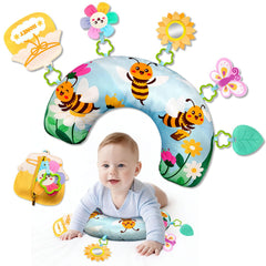 BOHEMIABY Bee Baby Tummy Time Pillow full setup supports early exploration