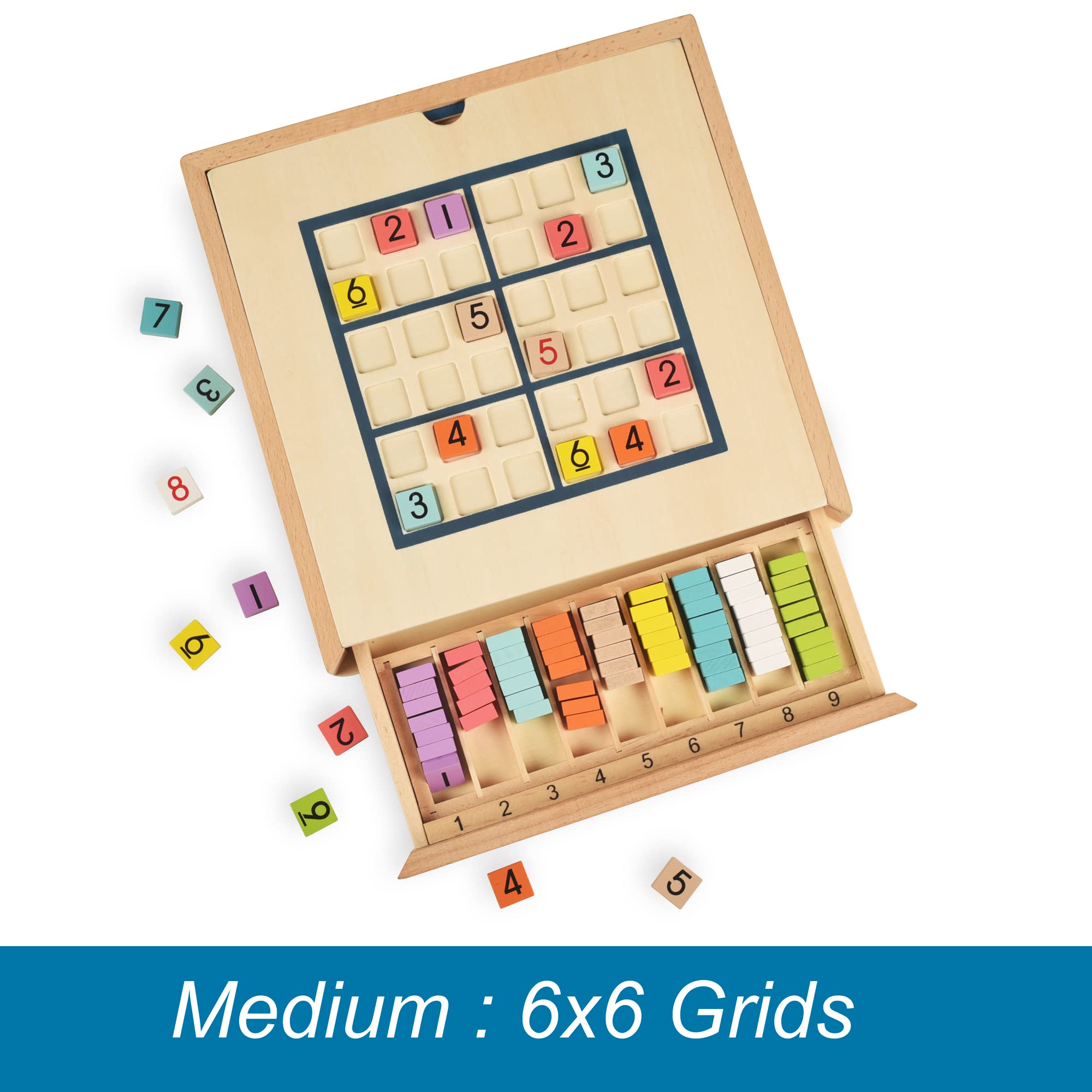 BOHS compact drawer storage keeps tiles organized and portable.