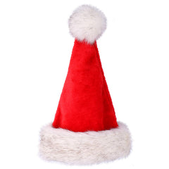 Boieo Deluxe Santa Hat with grey tipped fur trim, adds a luxurious holiday touch.