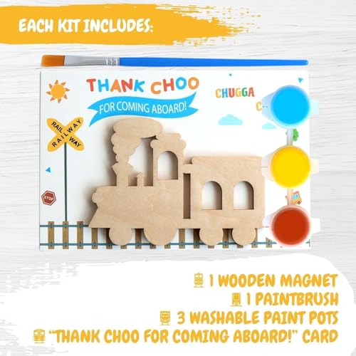 BOIKOKY wooden train kit being painted by kids to spark creativity