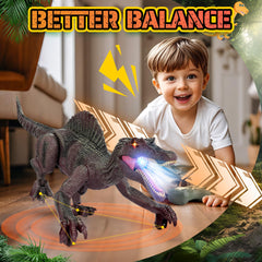 Bokigibi red dinosaur draws attention during play.