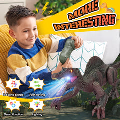 Bokigibi RC dinosaur roars with varied sounds for interactive storytelling.