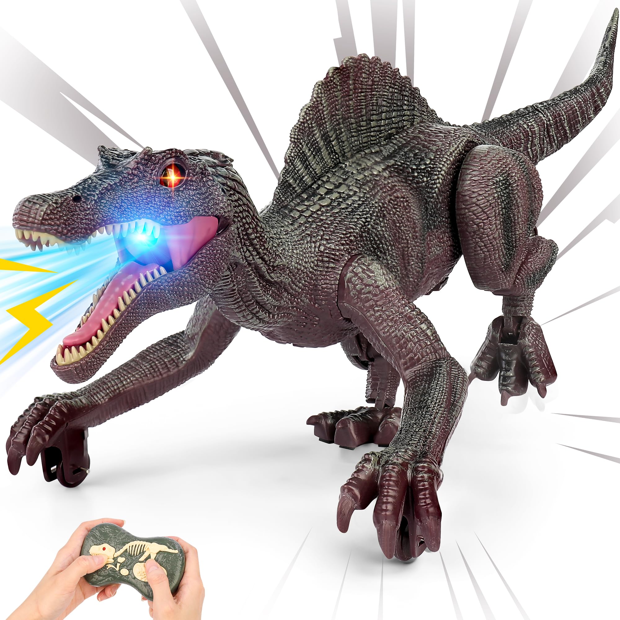 Bokigibi RC dinosaur walks with realistic motion for imaginative play.