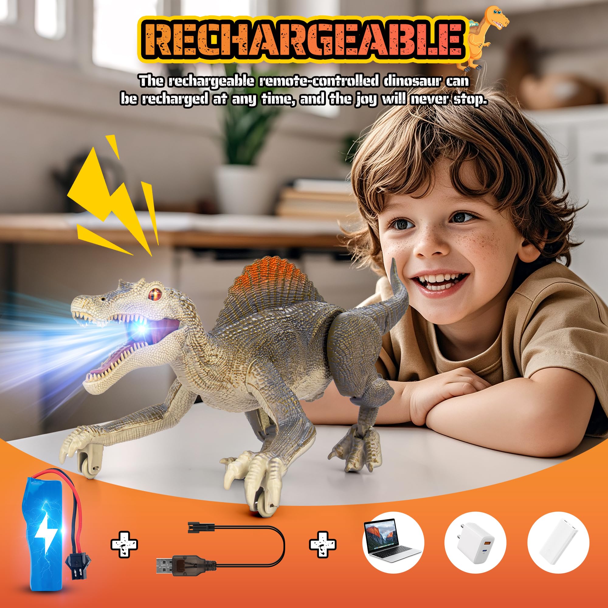 Demo function showcases the dinosaur's capabilities during play