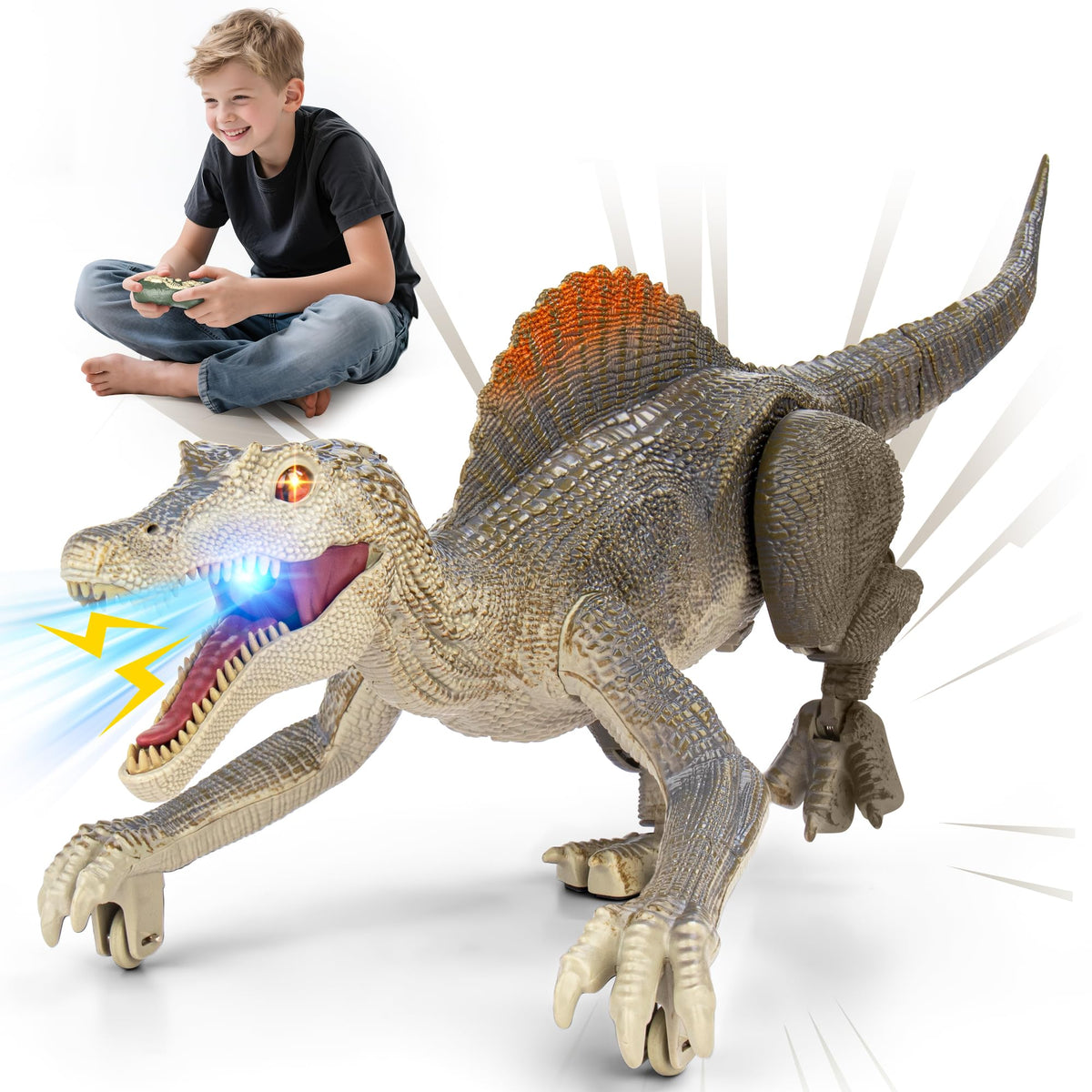 Bokigibi RC dinosaur toy with walking motion for immersive play